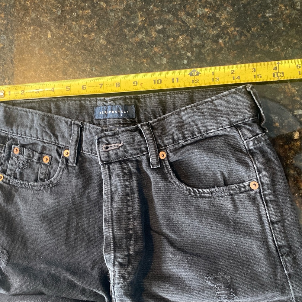 Aeropostale Charcoal Denim jeans 90’s baggy with holes